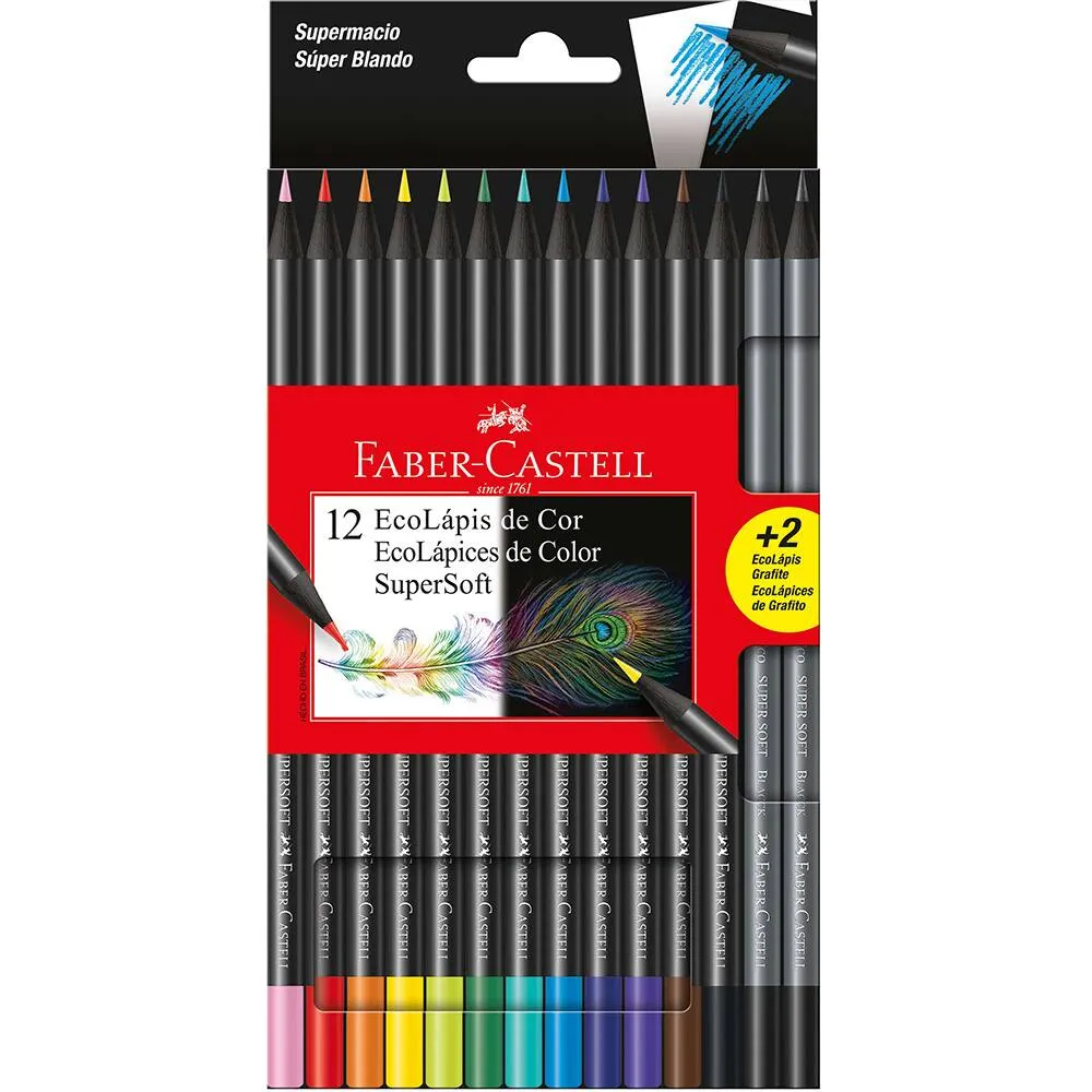 ECOLÁPIS DE COR SUPERSOFT 12 + 2  FABER CASTELL