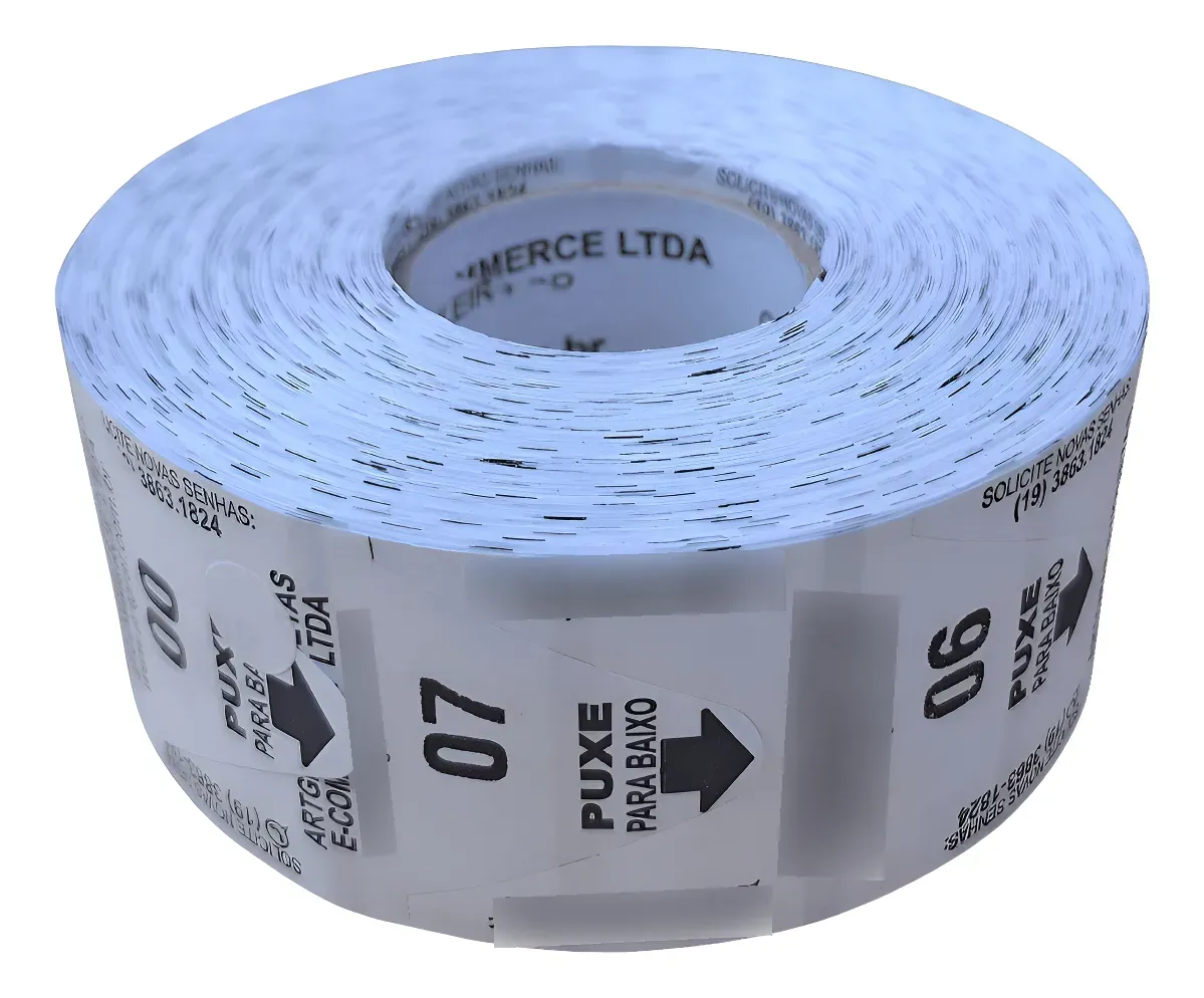 BOBINA SENHA 3 DIG. PRETO C/ 2000 ETIQUETAS 000 A 999 2 SERIES