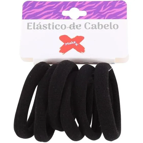 ACESSORIO PARA CABELO ELASTICO PRETO 3CM BL.C/06UN- MAKE+