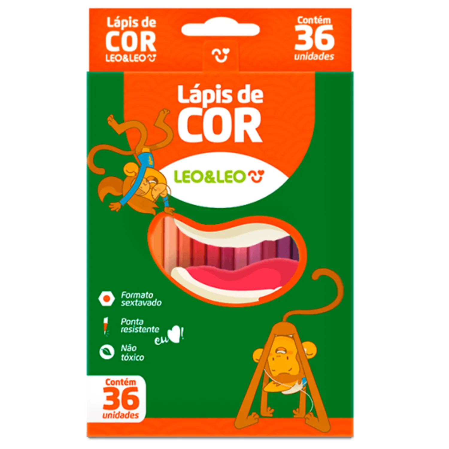 LAPIS 36 CORES PLASTICO SEXTAVADO FLEX LEONORA