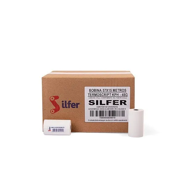 BOBINA TERMICA  BR 57X15M CX 60 UN SILFER