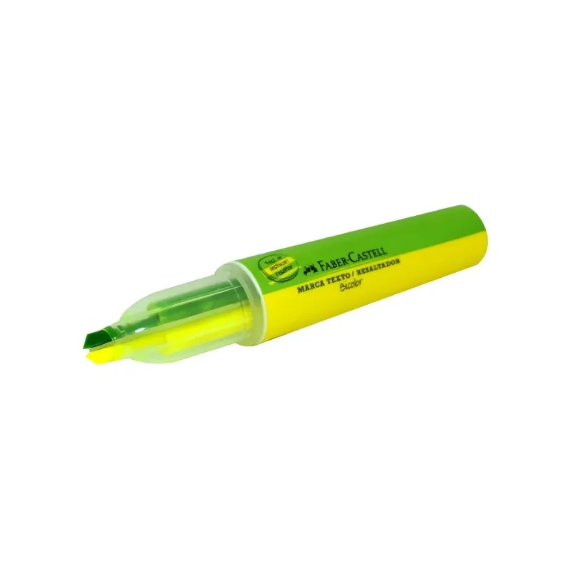 DESTACA TEXTO BICOLOR AMARELO E VERDE  FABER CASTELL