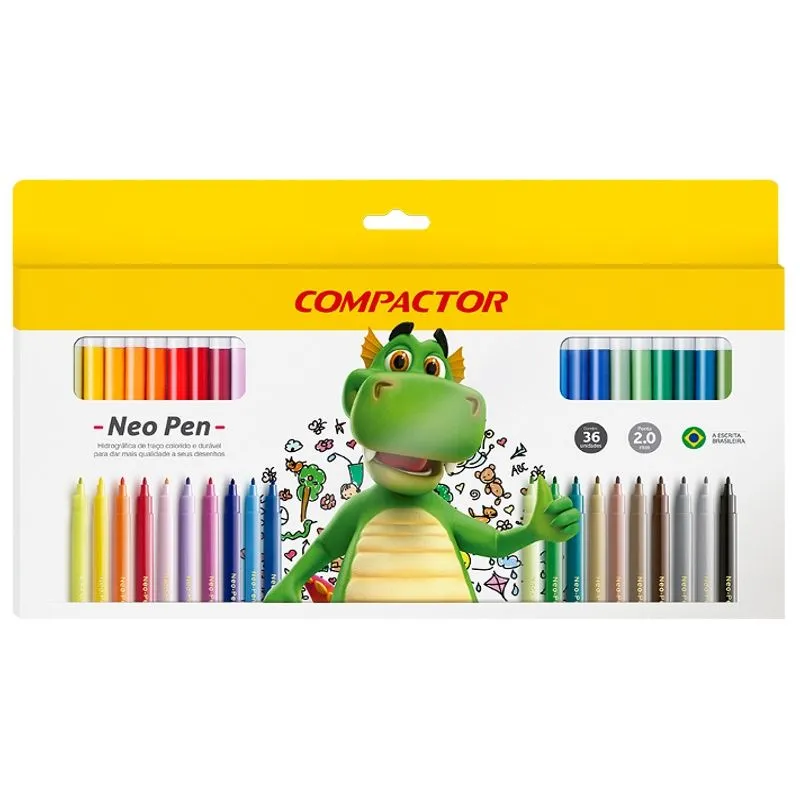 CANETINHA HIDROGRAFICA NEO-PEN-GIGANTE C/36- COMPACTOR