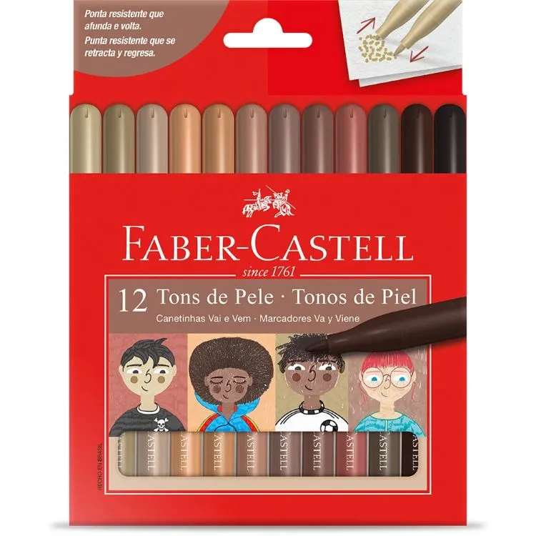 CANETINHA VAI E VEM TONS DE PELE   FABER CASTELL