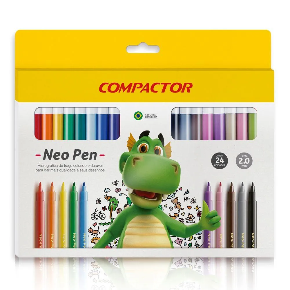 CANETINHA HIDROGRAFICA NEO-PEN-GIGANTE C/24 COMPACTOR