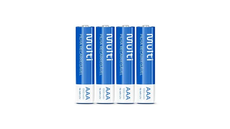 PILHA RECARREGAVEL 3A - 1000 MAH  MULTILASER CARTELA BLISTER C/ 4 PILHAS (05)