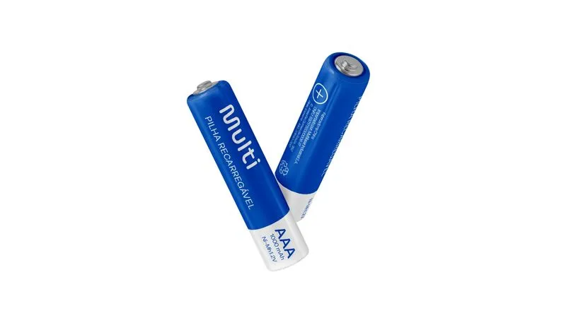 PILHA RECARREGAVEL 3A - 1000 MAH  MULTILASER CARTELA BLISTER C/ 4 PILHAS (05)