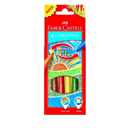 CANETINHA VAI E VEM 6 CORES FABER CASTEL