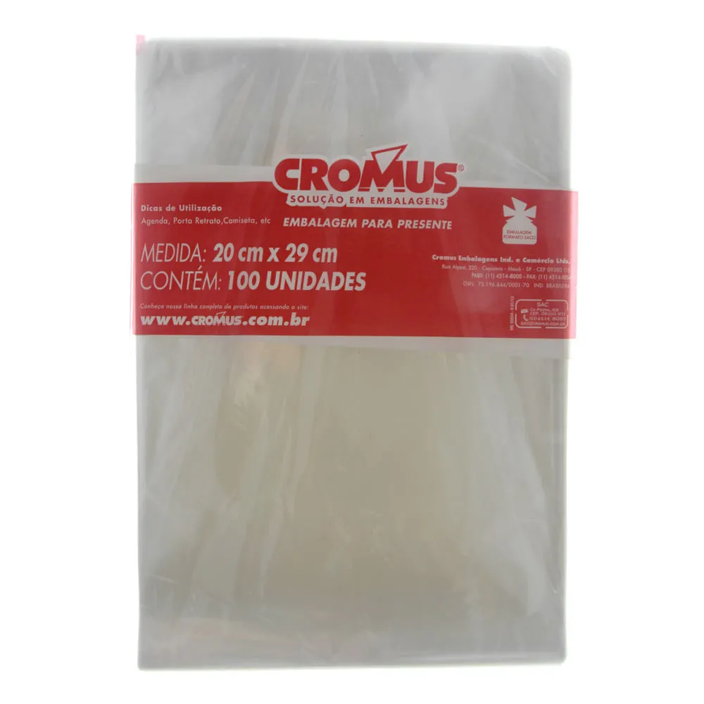 EMBALAGEM ALIMENTOS POLI SACO 20X29CM PCT C/100  CHIES