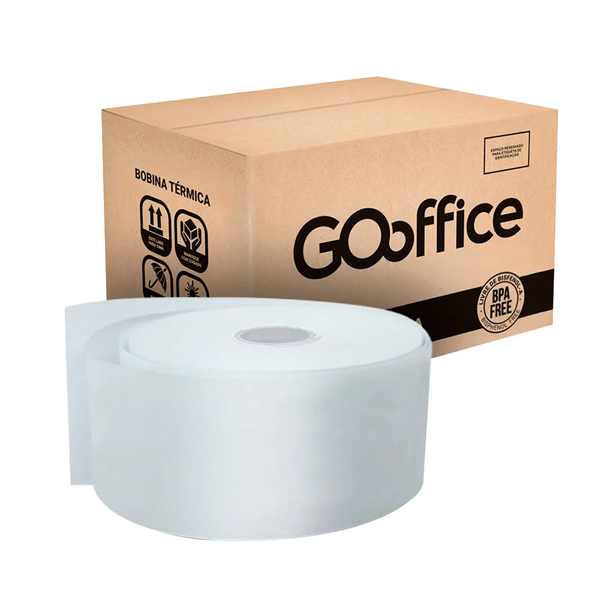 BOBINA TERMICA GO OFFICE BPA FREE 57MMX150M 48G CX 10UN