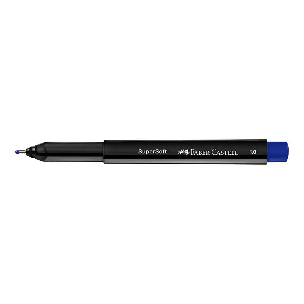 CANETA SUPERSOFT 1.0MM AZ - 12 UNID. FABER CASTELL