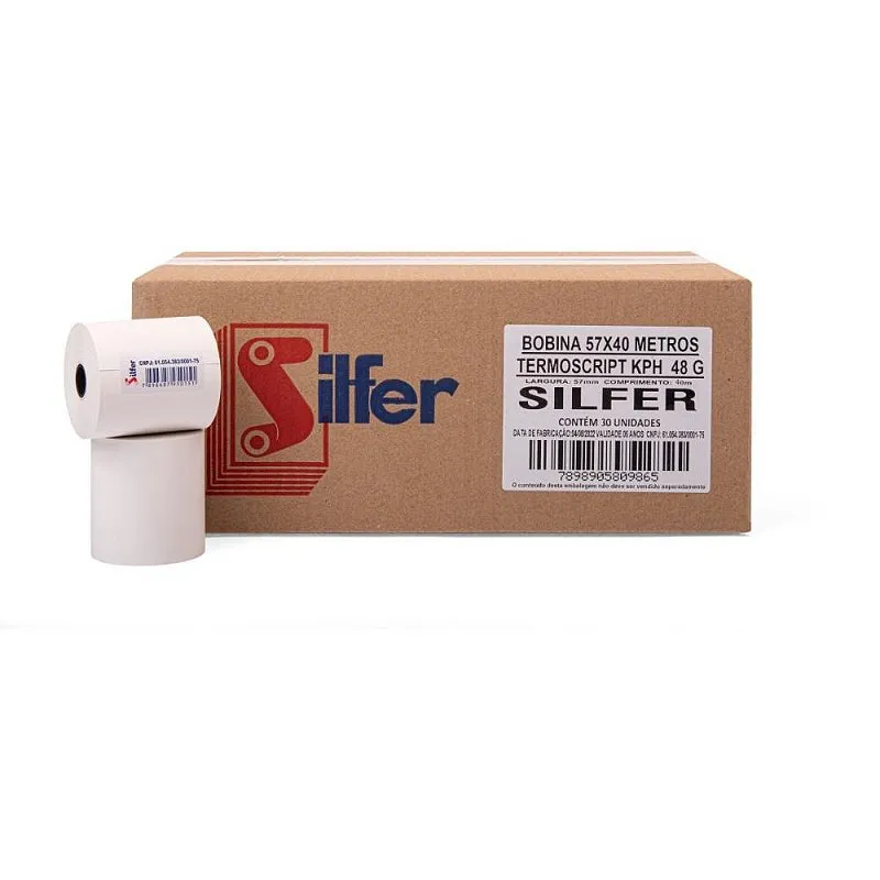 BOBINA TERMICA 48G 57X40M CX 30 UN SILFER