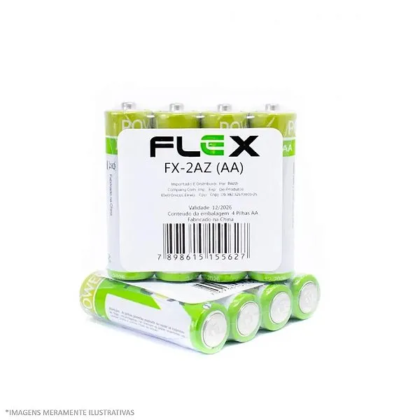 PILHA AA ZINCO C/4 UNIDADE MOD. FX-2AZ FLEX