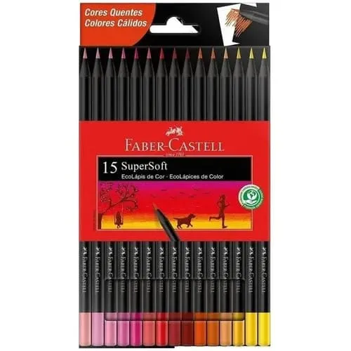 ECOLÃPIS SUPERSOFT 15 CORES QUENTES FSC*