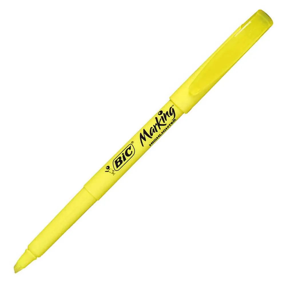 CANETA MARCADOR DE TEXTO FLUORESCENTE MARKING AMARELO  I 854815 BIC