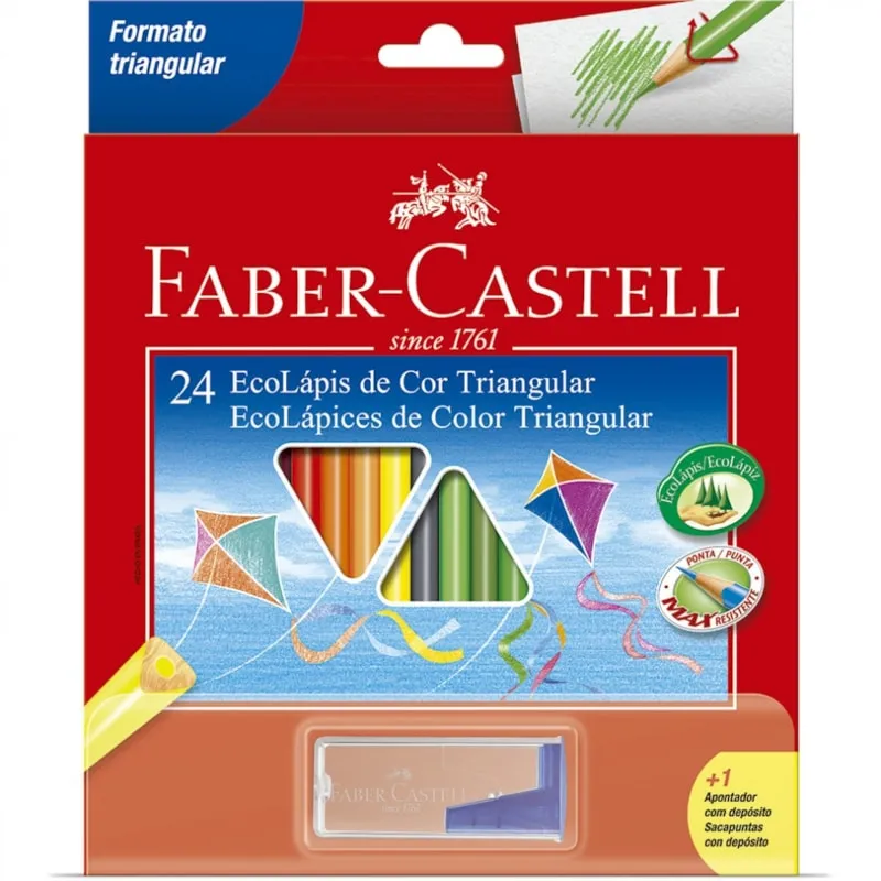 ECOLAPIS COR TRIANG 24 CORES+1 APT C/DEP FABER CASTELL