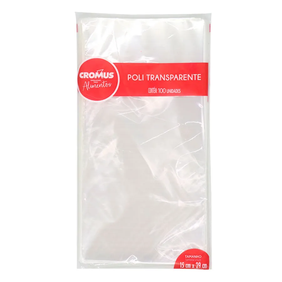 EMBALAGEM ALIMENTOS POLI SACO 15X29CM PCT C/100  CHIES