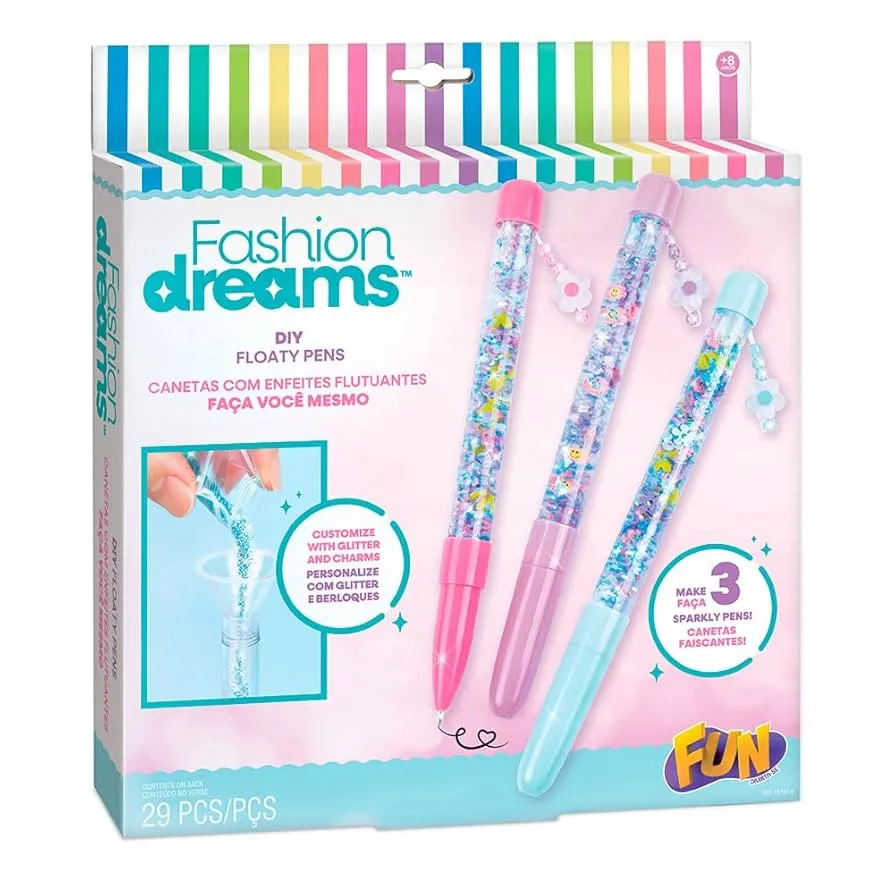 F0151-6 FUN CANETAS COM ENFEITES FLUTUANTES - FACA VOCE MESMO