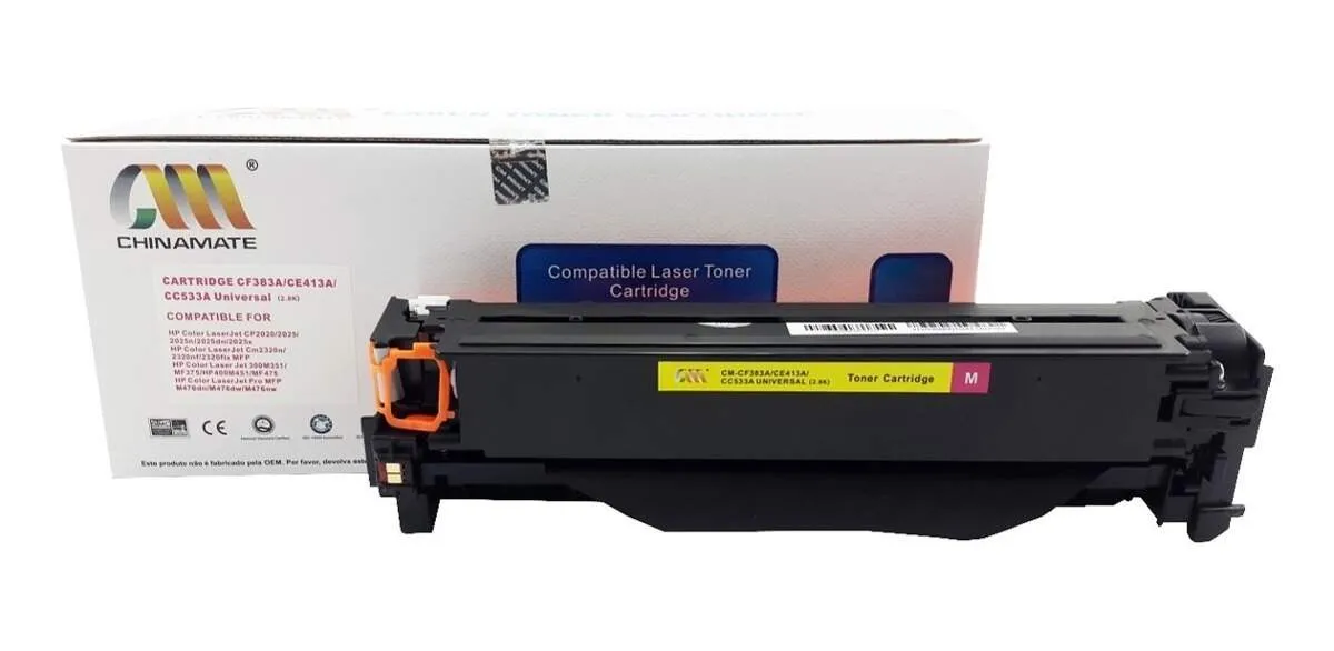 CARTUCHO DE TONER COMPATIVEL HP CF383A/CE413A/CC533A MAGENTA 2.8K UNIVERSAL .