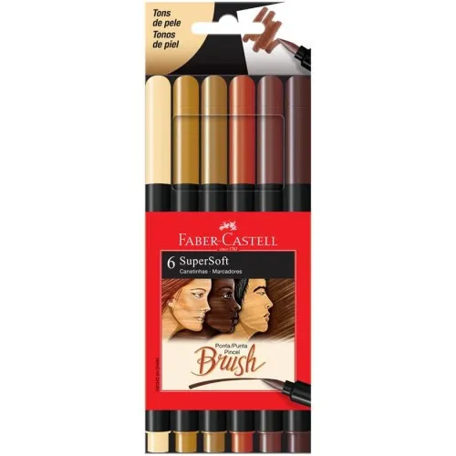 CANETA BRUSH SUPERSOFT - TONS DE PELE FABER CASTELL