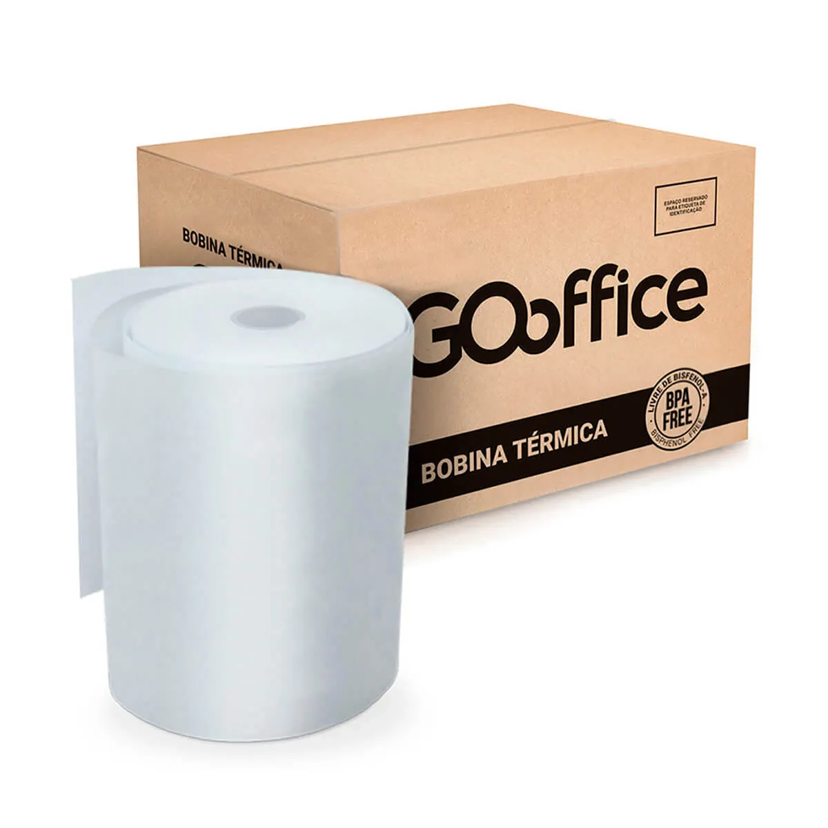 BOBINA TERMICA GO OFFICE BPA FREE 76MMX40M 48G CX 20UN